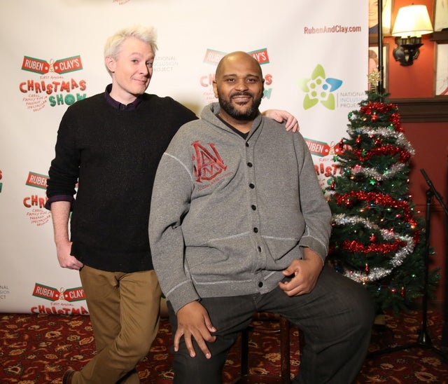 Clay Aiken and Ruben Studdard at the Broadway Preview Photo Call for 'Ruben & Clay's First Annual Christmas Carol Family Fun Pageant' 