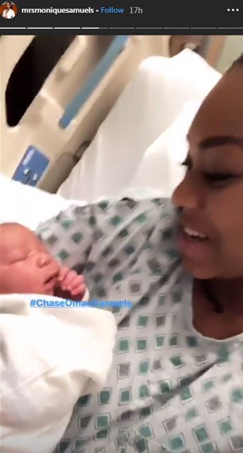 Monique Samuels welcomes third child