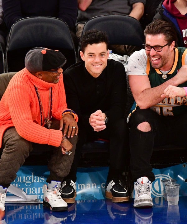 Rami Malek at Knicks game