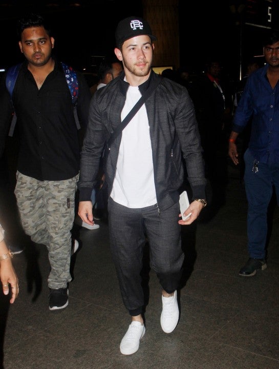 Nick Jonas at airport in Mumbai