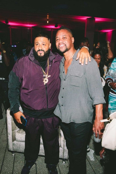 DJ Khaled and Cuba Gooding Jr. at a birthday party at the Perez Art Museum Miami, Florida, on Dec. 9.