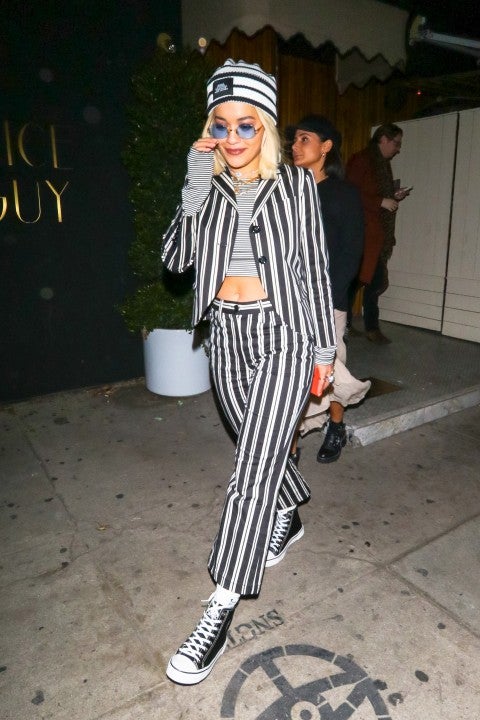 Rita Ora in stripes in LA