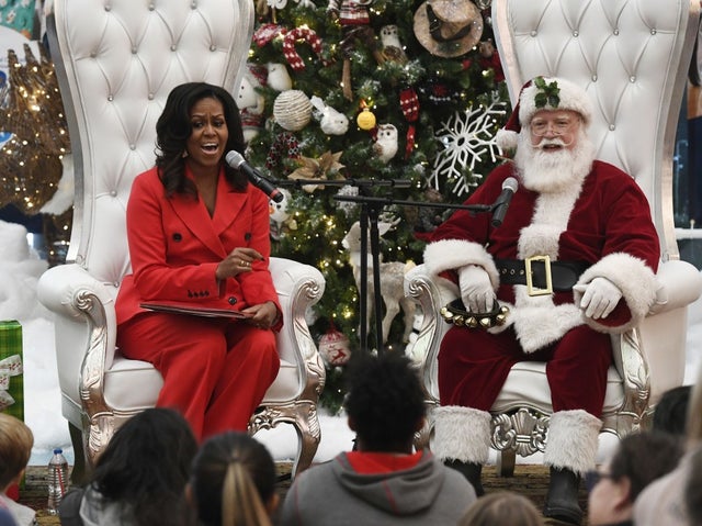 Michelle Obama and Santa Claus