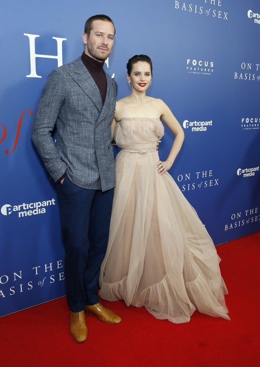Armie Hammer and Felicity Jones at on the basis of sex screening