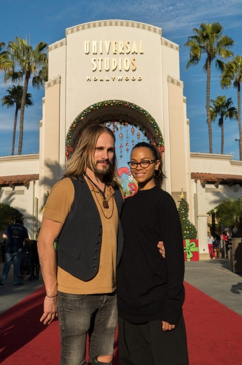 Zoe Saldana and husband at Universal Studios