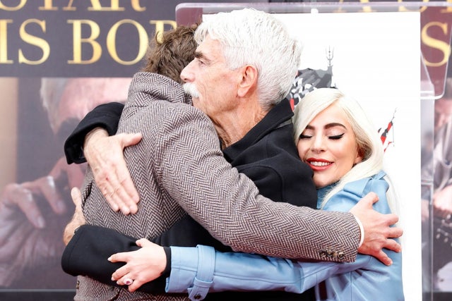 Bradley Cooper, Sam Elliott and Lady Gaga at Sam Elliott's hand and footprint ceremony