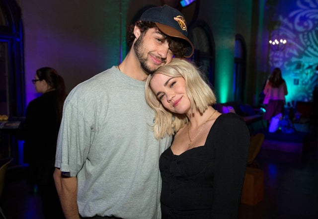 NOAH CENTINEO and MAIA MITCHELL at good trouble premiere party