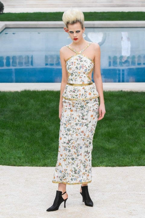 Chanel spring 2019 couture floral cut-out dress