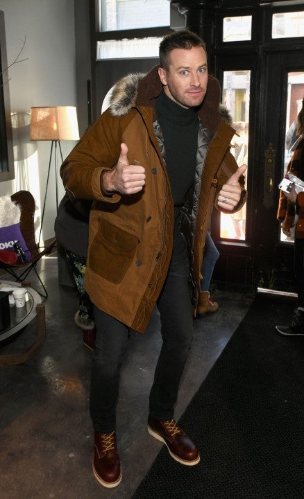 Armie Hammer in vulture lounge at sundance 2019