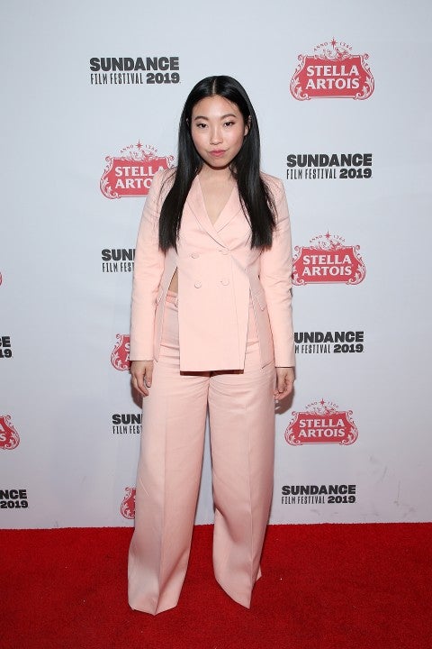 Awkwafina in pink suit at Sundance 2019