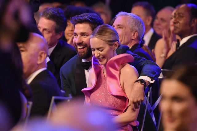 John Krasinski and Emily Blunt inside sag awards 2019