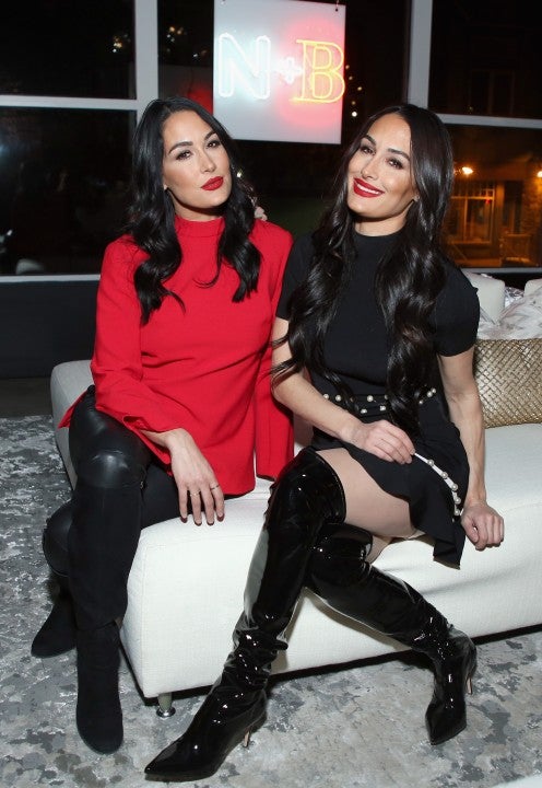 Brie Bella and Nikki Bella at beauty line launch