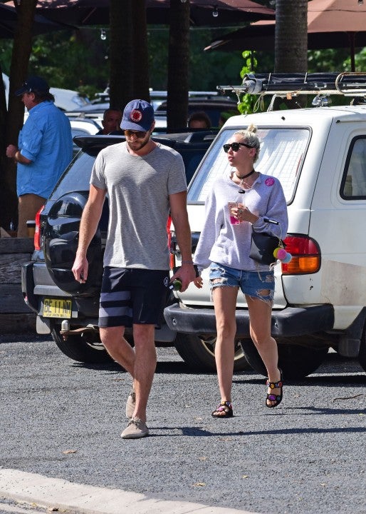 Liam Hemsworth and Miley Cyrus in Australia in April 2016