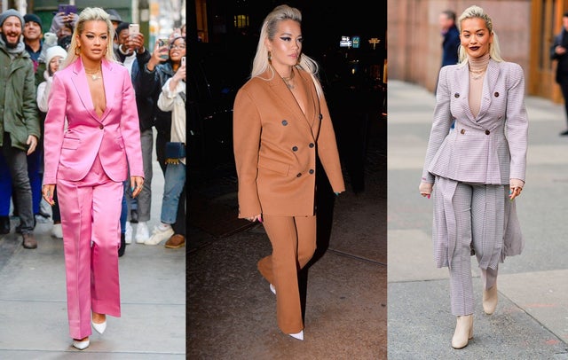 Rita Ora wears 3 suits in 24 hours