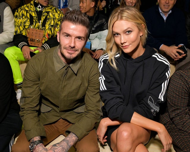 David Beckham and Karlie Kloss at adidas show during paris fashion week