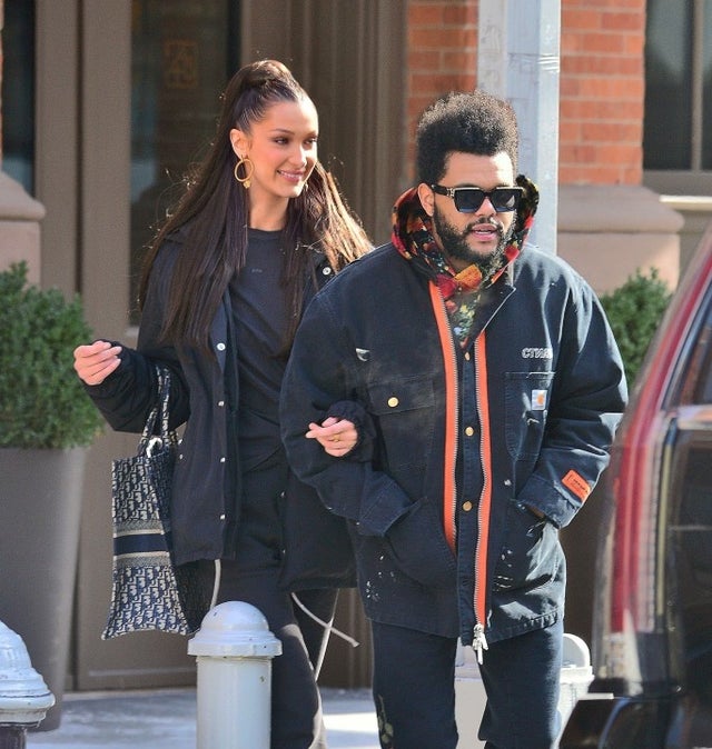 Bella Hadid and The Weeknd leave apt in nyc