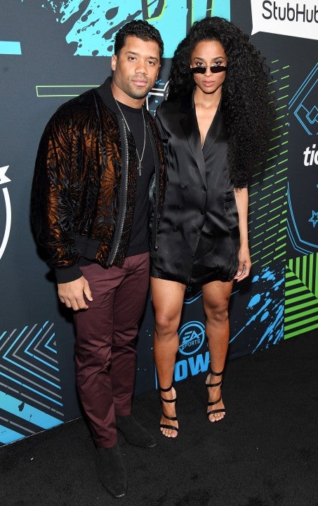 Russell Wilson and Ciara at super bowl party