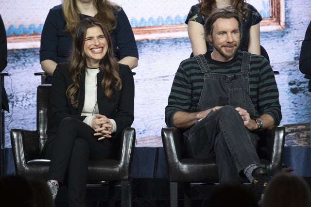 Lake Bell and Dax Shepard at bless this mess tca