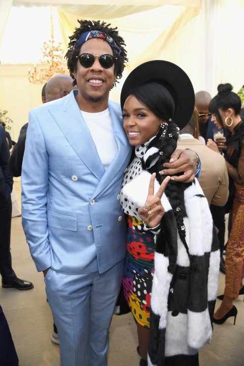 JAY-Z and Janelle Monae at pre-grammy party
