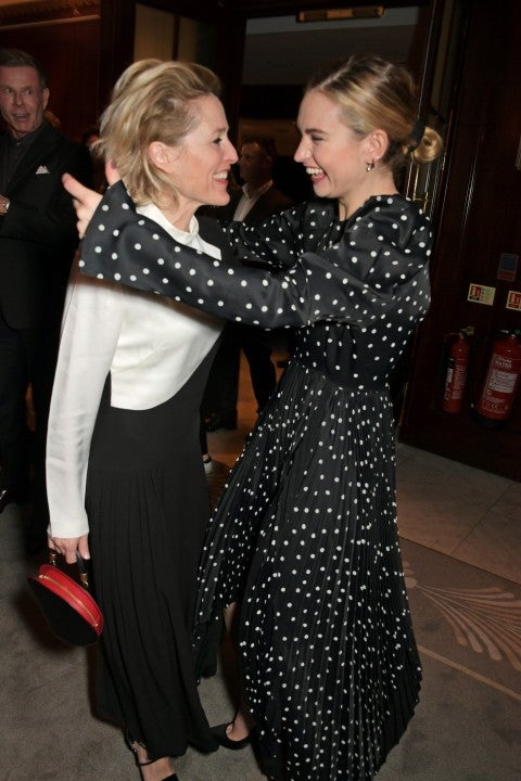 Gillian Anderson and Lily James at all about eve afterparty