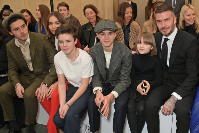 Beckham family at london fashion week