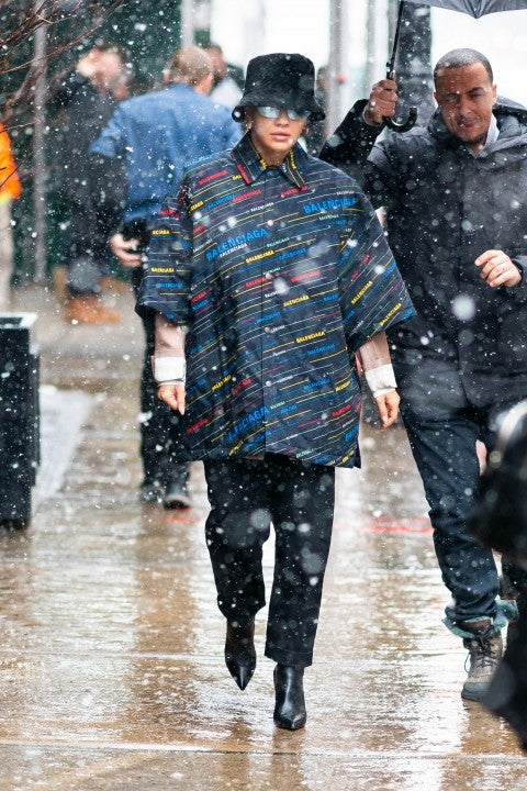 Rita Ora in snow in nYC