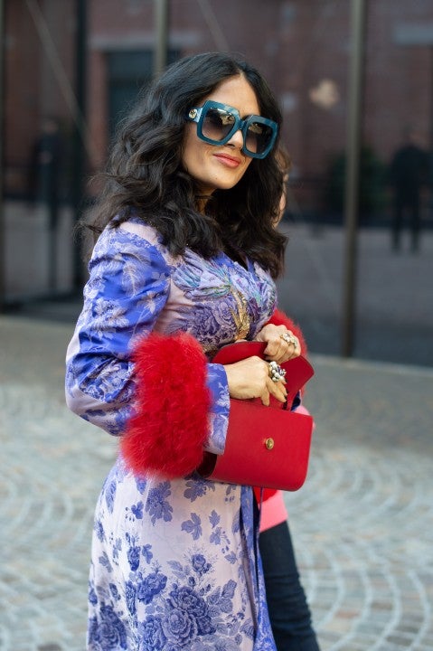 Salma Hayek at milan fashion week
