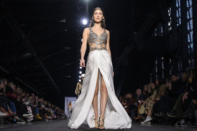 Bella Hadid walks runway for Alberta Ferretti during Milan Fashion Week