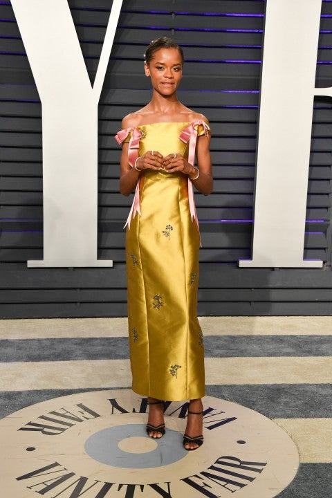 Letitia Wright at the 2019 Vanity Fair Oscar Party