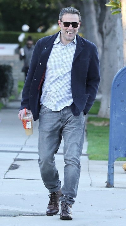 Ben Affleck with dunkin donuts coffee