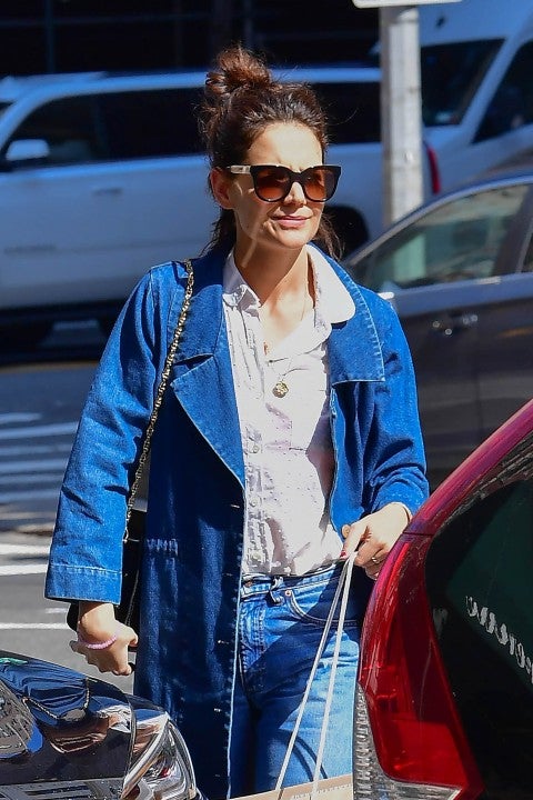 Katie Holmes at madewell in nyc