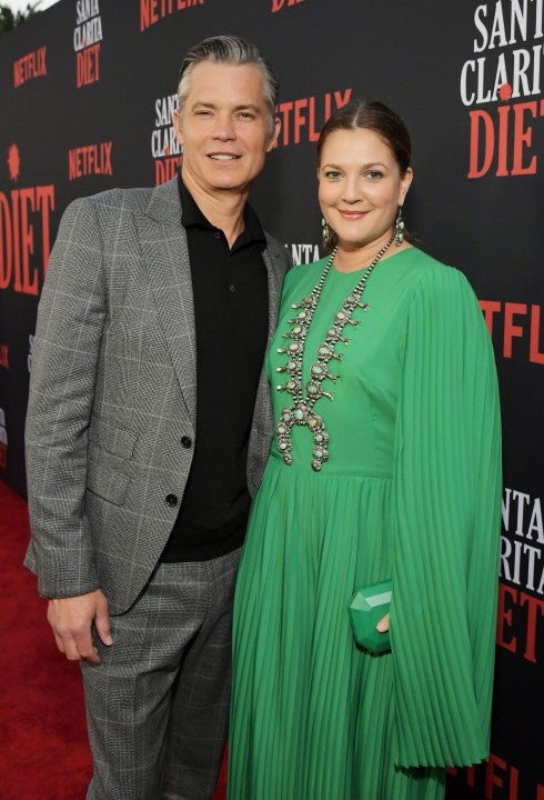 Timothy Olyphant and Drew Barrymore at santa clarita diet s3 premiere