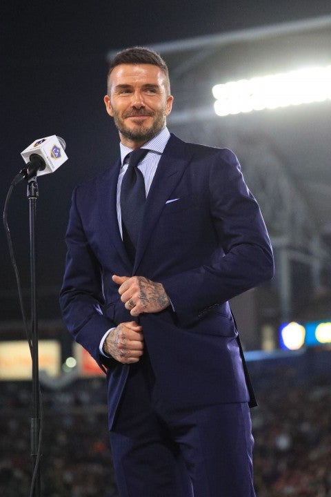 David Beckham at la galaxy ceremony
