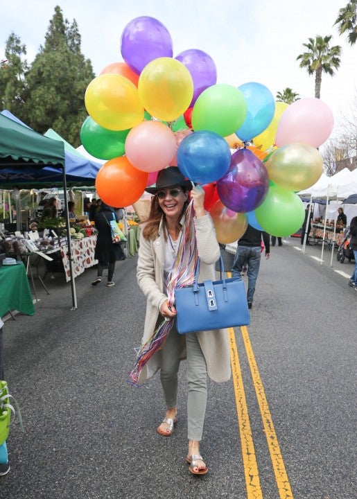 Allison Janney with balloons