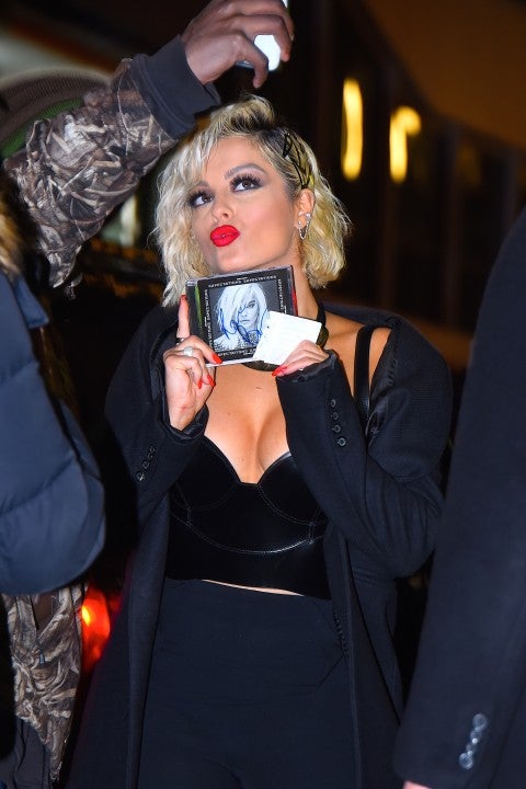 Bebe Rexha with signed cd