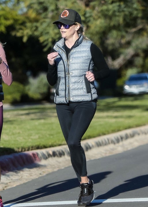 Reese Witherspoon jogging in LA