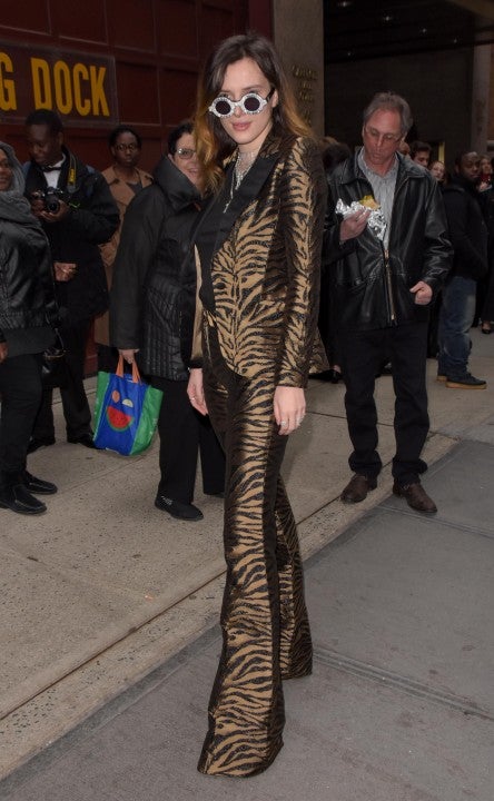Bella Thorne in tiger stripe suit