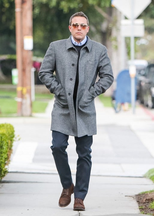 Ben Affleck in LA in gray coat