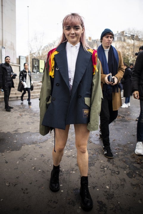 Maisie Williams during Paris Fashion Week at sacai show