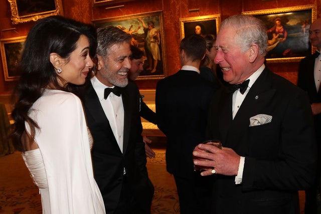 Amal Clooney, George Clooney and Prince Charles