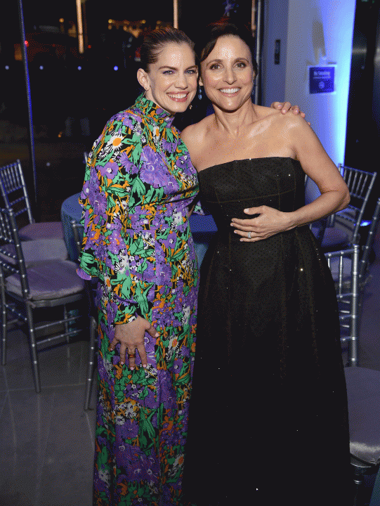 Anna Chlumsky and Julia Louis-Dreyfus at Veep S7 afterparty