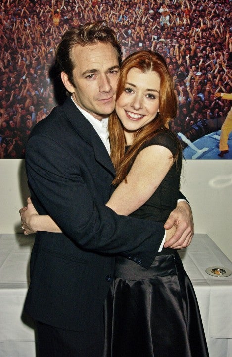 Luke Perry and Alyson Hannigan at the 'When Harry Met Sally' first night party 