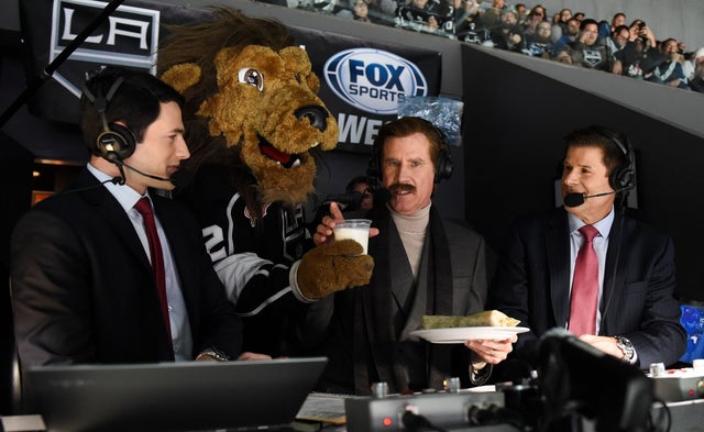 Will Ferrell as ron burgundy at kings game