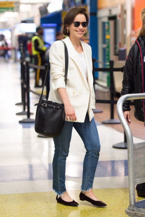 Emilia Clarke at JFK Airport in April 2019