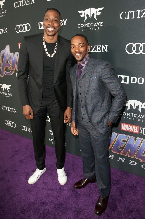 Dwight Howard and Anthony Mackie at endgame premiere
