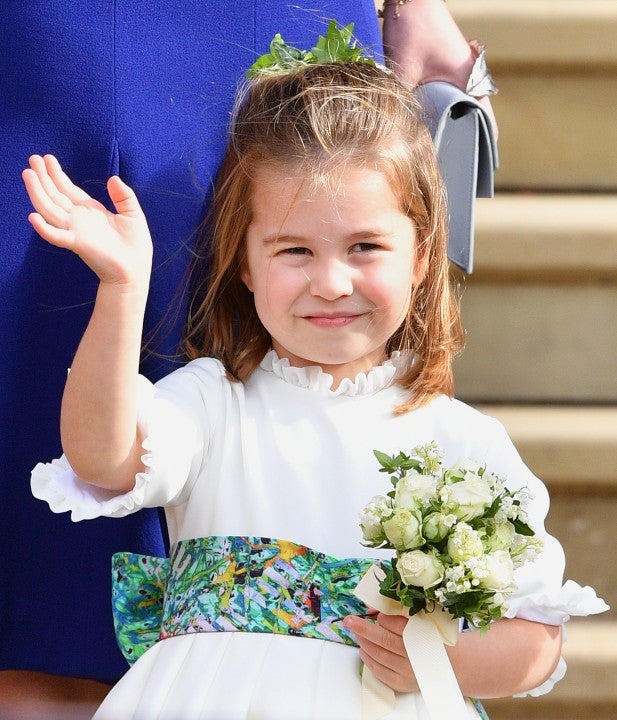 Princess charlotte at princess eugenie wedding