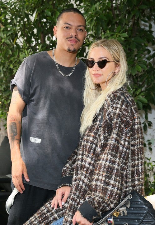 Evan Ross and Ashlee Simpson Ross at skinade party