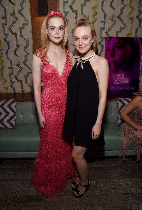 Elle and Dakota Fanning at Teen Spirit premiere after-party
