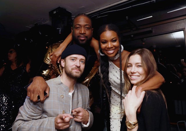 Dwyane Wade, Gabrielle Union-Wade, Justin Timberlake and Jessica Biel at Dwyane Wade's One Last Dance Retirement Party