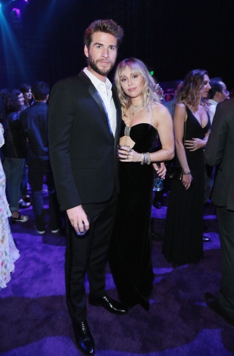 Liam Hemsworth and Miley Cyrus inside endgame premiere